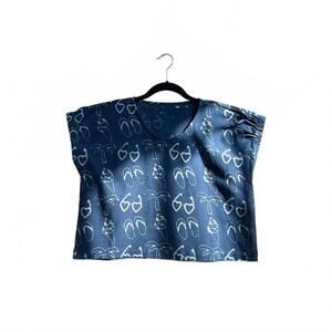 NEW HAPPY FRENCH GANG women's zelia california top in indigo